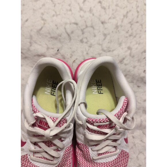 Nike Free 4.0 V4 Women's sz 6 Running Cross Trainer White/Vivid Pink 642200-100 - Picture 3 of 11